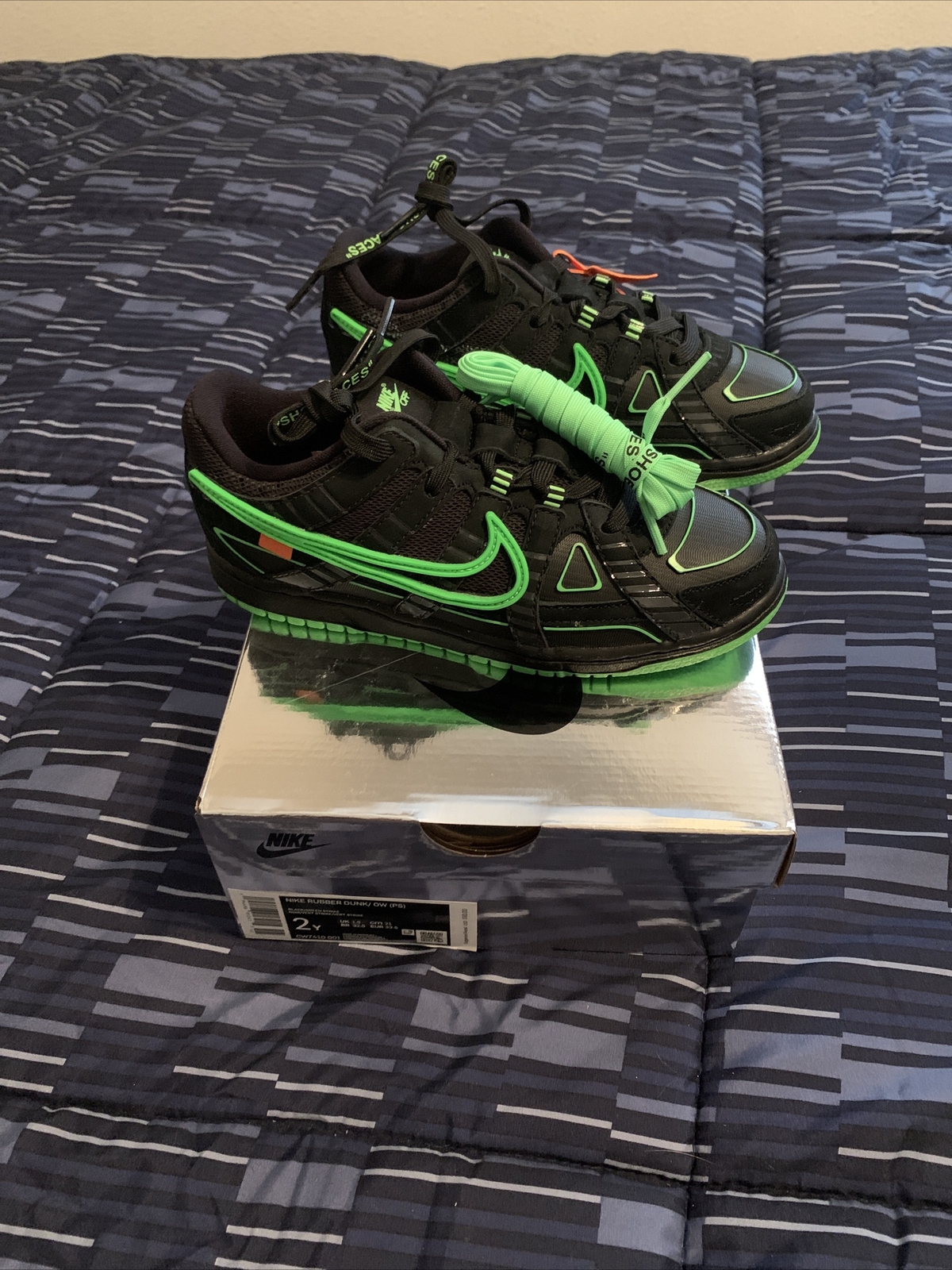 Nike Off White Rubber Dunk Black/Green 