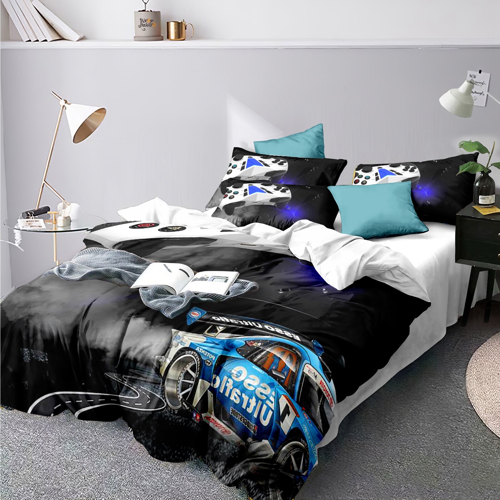 Racing Car Duvet Cover Bedding Set Quilt Cover Single Double King Pillow Cases eBay