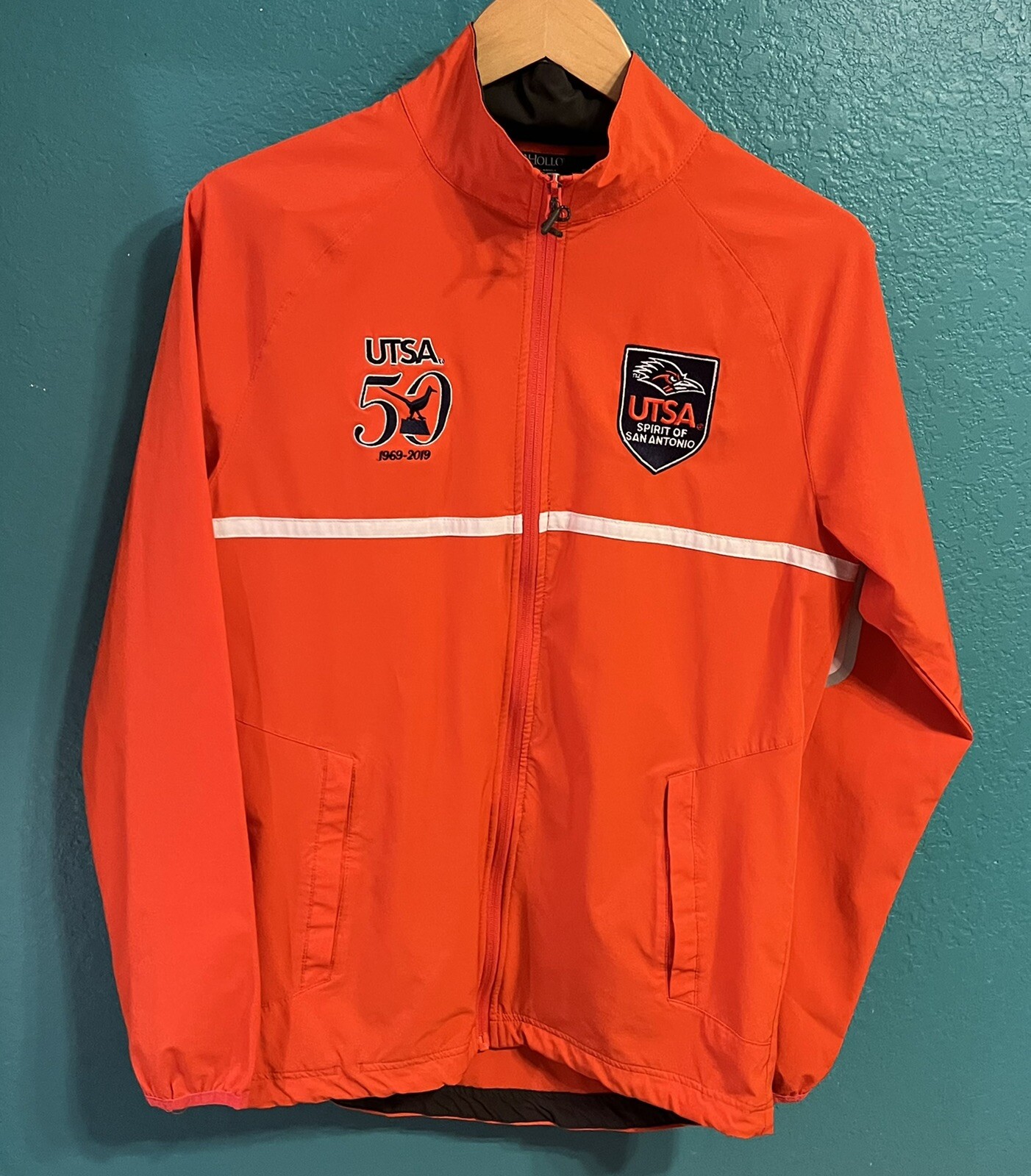 Utsa Jacket UTSA Roadrunners Spirit Mens Full Zip Wind Jacket Small Orange Stitched ...