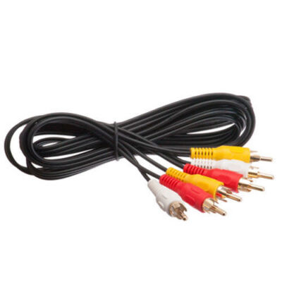 3-RCA Red White Yellow Composite Stereo Audio Video AV Cable Cord VCR DVD HDTV