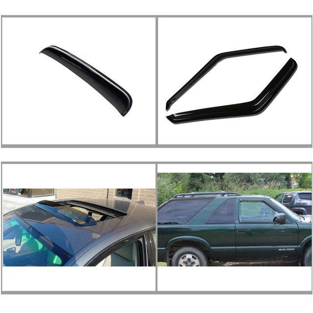 3pcs Shade Window+Sun/Moon Roof Visors Fit S10/Sonoma/Hombre&Blazer