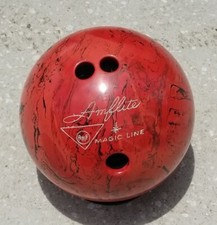 Vtg 13 lb 0.5 oz AMF Amflite Magic Line Bowling Ball RED FIREBALL Marble RH