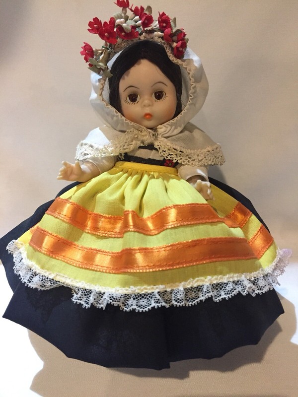 Madame Alexander 8” Greece Doll. Signed “Alex” On Back. International Series.   