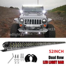 Fit Jeep Wrangler JK 07-18 Front Upper Roof 52" LED Light Bar Spot Combo beam