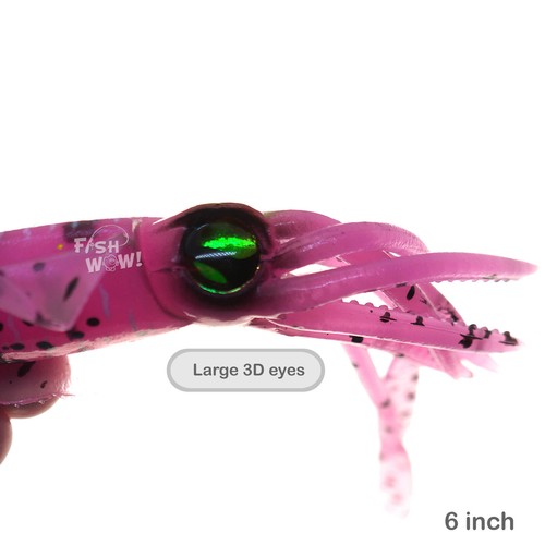 Peces ¡GUAU! Lote de 6" Falda Calamar Persecución Pesca Alta Calidad Señuelos Reales Ojos 3D - Imagen 3 de 27