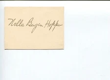 Nella Bergen Hopper Early Stage Theater Actress Signed Autograph
