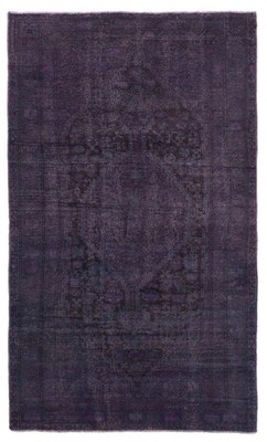 Traditional Dark Purple Hand-knotted Oriental Carpet 4'3'' x 7'5'' Area Rug