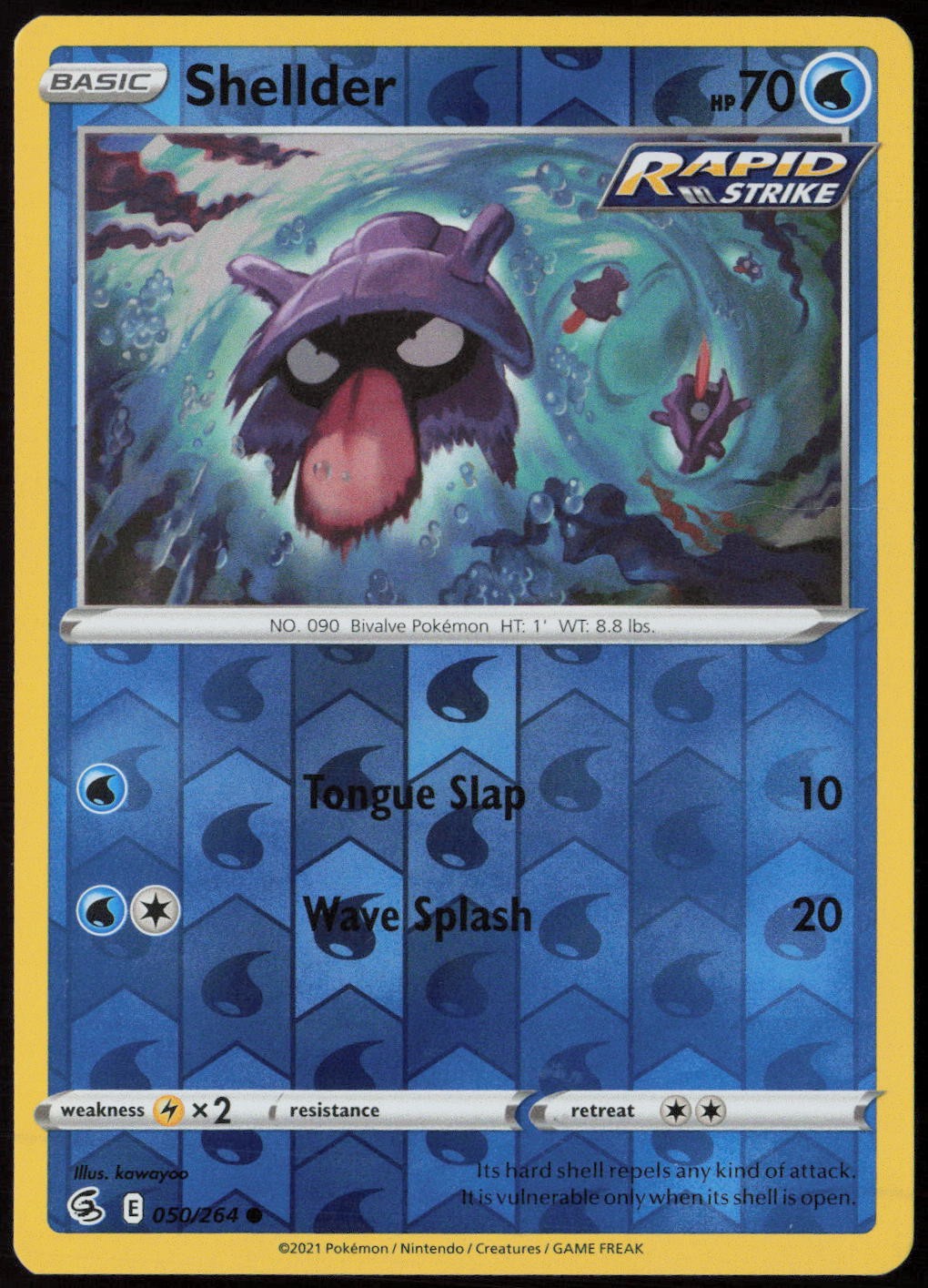 Shellder #50/264 (Reverse Holo) (LP) SWSH08: Fusion Strike SWSH08 Pokemon
