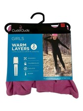 Cuddl Duds WARM LAYERS 2 Piece Girls Size XS 4/5 Fleece Wear Stretch Pink NEW