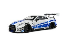SOLIDO S1805816 NISSAN GT-R (R35) LIBERTY WALK 2.0 WHITE AND BLUE 2024 1/18