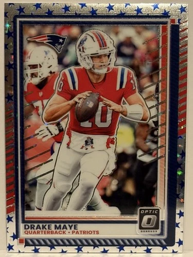 ⭐️ 🏈 2025 Donruss Optic Blue Stars Drake Maye Patriots SP #47 ⭐️ 💥