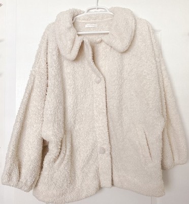 LIZ LISA White Fleece Fluffy Jacket Coat VINTAGE HARAJUKU JAPAN RARE LOLITA CUTE