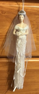 Unique Putting on the Ritz  Lovely Bride Hand Beaded Tassel Doll 11 