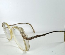 VTG 80s Starline Italy 1107 Oversized Square Eyeglasses Gold Ornate Arms Frame