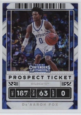 2020 Contenders Draft Picks Variation Cracked Ice Ticket 13/23 De'Aaron Fox 1e5k