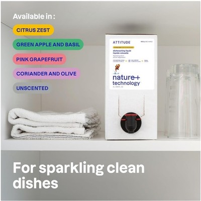 Unscented Dish Detergent Refill, Plant-Based, 67.6 Fl Oz