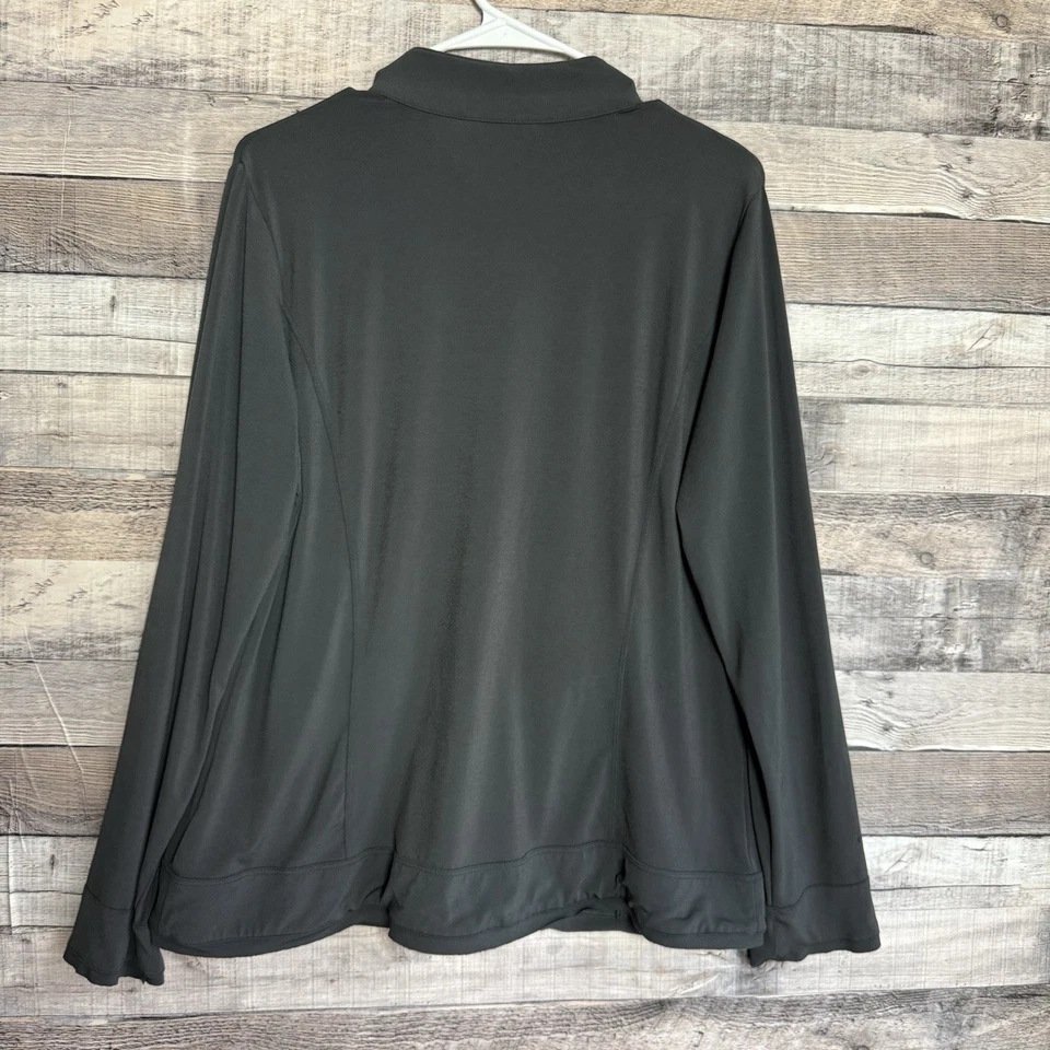 Chaqueta deportiva CAbi Tech para mujer XL cremallera frontal gris bolsillos elásticos #406 Foto 2 de 4