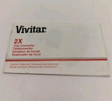 Vivitar 2X Tele Converter Owner  s Manual Multi-Language Vintage 1978