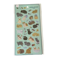 Daiso Animal Cat Sticker Sheet