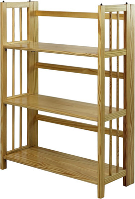 Natural 3-Shelf Folding Stackable Bookcase - 27.5'' Wide, New Design