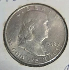 1948 Franklin Half Dollar Uncirculated Silver 50C Coin 0.9 Fineness Uncertified