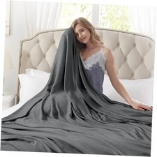Cooling Blankets for Hot Sleepers, 100 Rayon 79x91 inches Dark Grey