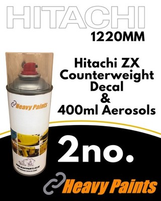 Hitachi ZX Orange 2no. 400 ml Aerosolfarben & 1220 mm Gegengewicht Aufkleber