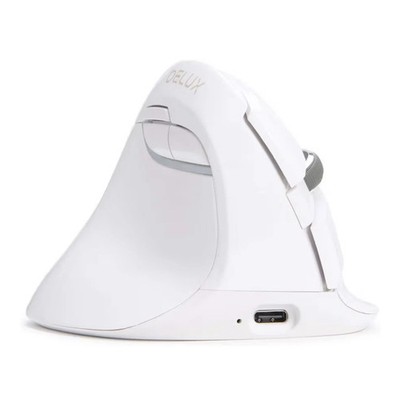 DELUX M618 Mini Eergonomic Maus Bluetooth & 2.4G Wireless Vertical Weiß - Neu in OVP