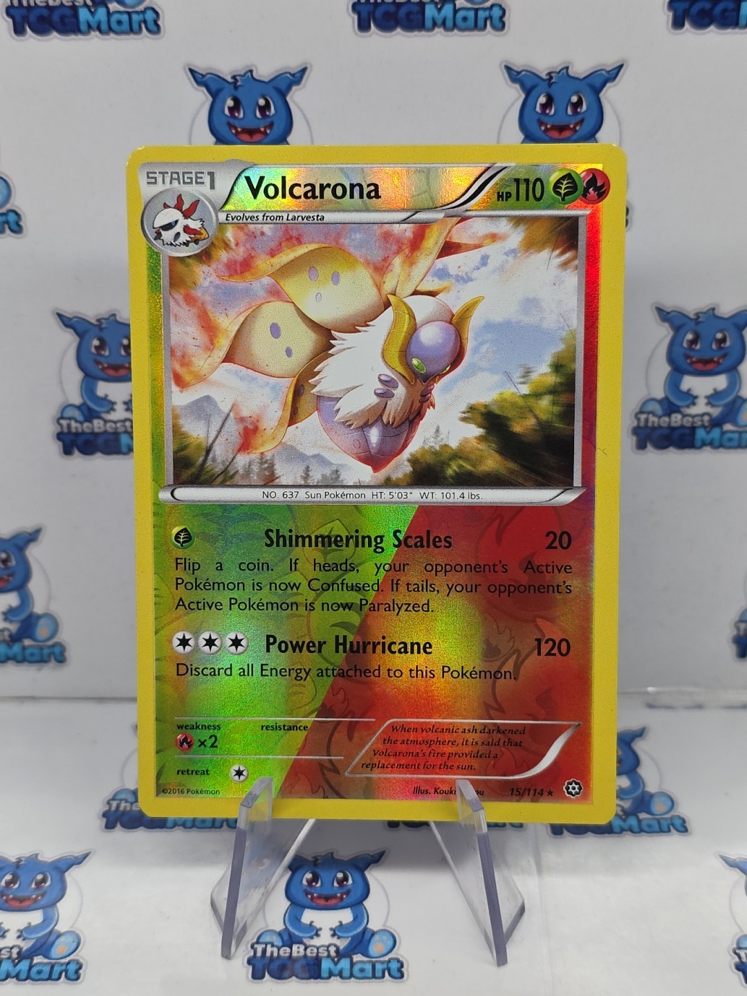 Pokemon - Volcarona - 15/114 - Reverse Holo - XY - Steam Siege - LP