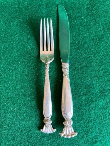 Wallace Sterling Silver Romance of the Sea, Place Fork and Knife, 5 ounces