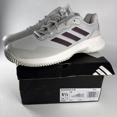 NEW Women s Size 6.5 - Adidas GameCourt 2.0 Grey Aurora Metallic Tennis Court