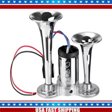 Train Electric Air Horn For Trucks Car Boats 12V Super Loud Dual Trumpet