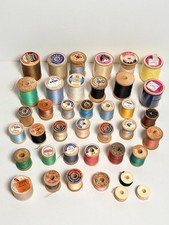 Wooden Thread Spools Lot of 39 Vintage JPCoats Corticelli Dexter Twist  More
