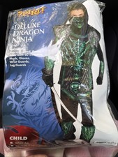 Spirit deluxe dragon ninja costume child Large 12-14 halloween 8 Piece