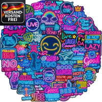 100 StüCk Neon Motiv Aufkleber Set - Wasserfeste Vinyl Sticker FüR Scrapbooking