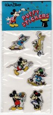 Walt Disney Vintage Set of 6 Different Character Puffy Stickers 1991 SEALED D M