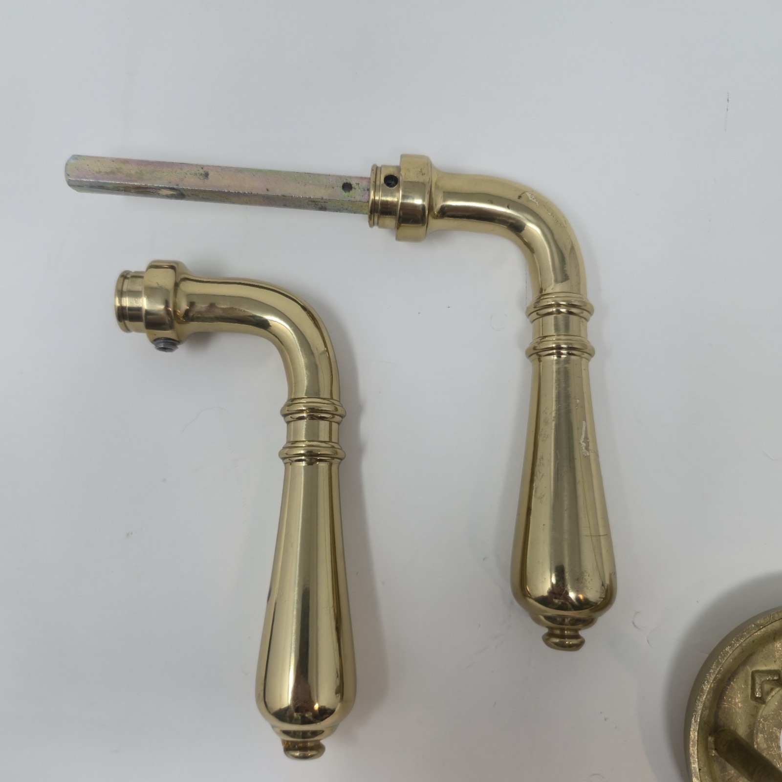 ​Vintage Solid Brass Door Handle Levers Drop Scroll Made in Italy Replacement... image 6