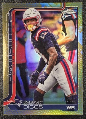2025 Topps Chrome #205 STEFON DIGGS Gold Leather Refractor /50