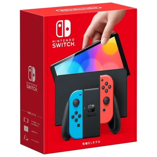 Nintendo Switch OLED with Neon Red & Neon Blue Joy-Con - Japan Import
