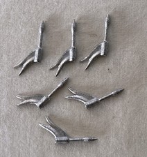 6 x Vintage Unpainted Recast Metal Britains Toy Soldier PARTS LANCE ENDS rU686