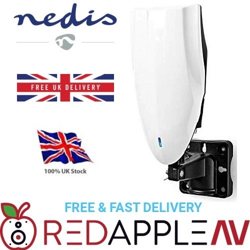 Nedis ANOR5002BK700 Outdoor Freeview HDTV Antenna 40dB UHF VHF FM Black White