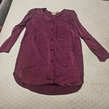 Vintage Victoria's Secret Gold Label Burgundy Sleep Shirt Nightgown Henley Mediu