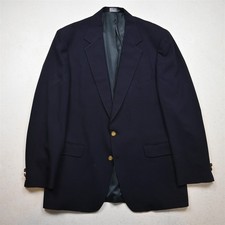 Vtg Hart Marx 42R Navy Blue 100 Wool Gold Button Blazer Jacket Sport Coat