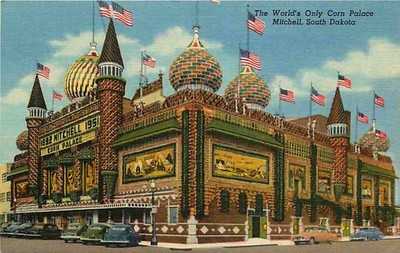 Linen Postcard Corn Palace Mitchell South Dakota