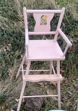 Rare Vintage Wooden Doll High Chair 25  