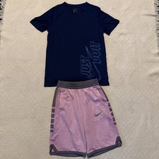 Nike Sportswear Youth Dri-fit Large Tshirt And Athletic Shorts Outfit