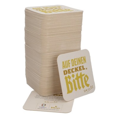 125x Bitburger Bier Bierdeckel Untersetzer 9x9 cm ''Auf deinen Deckel Bitte'' Rück