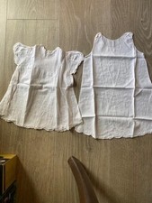 Antique baby Two smocks, Cotton, embroidery, size New Born to 3 months