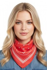 Western Silky Bandana Scarf in Red