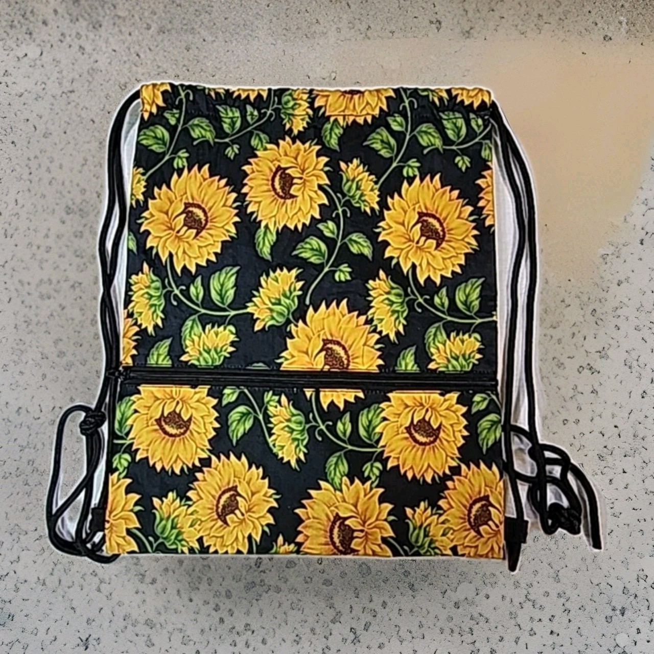 Sunflower Drawstring Backpack Bag Waterproof Draw… - image 1